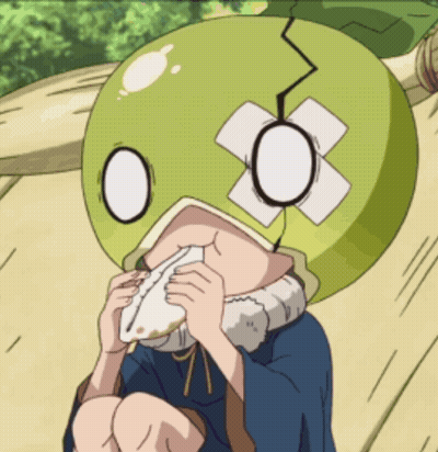 A Cartoon Character With A Bandage On His Head GIF