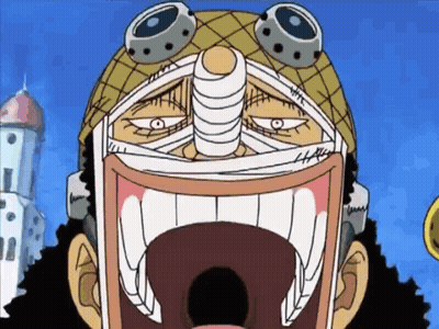 A Cartoon Character With A Bandage On His Head Is Laughing With His Mouth Wide Open GIF