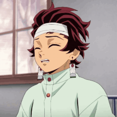 A Cartoon Character With A Bandage On His Head Is Sitting In Front Of A Window With His Eyes Closed GIF