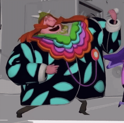 A Cartoon Character With A Beard And A Colorful Coat GIF
