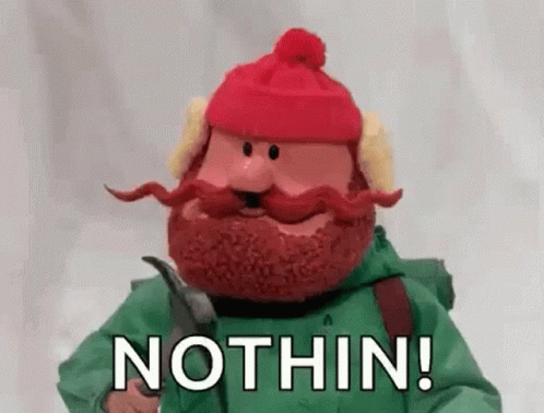 A Cartoon Character With A Beard And Mustache Is Holding A Hammer And Says `` Nothin '' . GIF