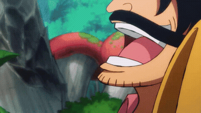 A Cartoon Character With A Beard And Mustache Is Smiling With His Mouth Open GIF
