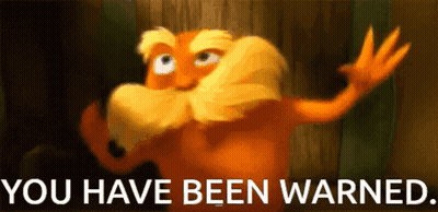 A Cartoon Character With A Beard And Mustache Says " You Have Been Warned " GIF