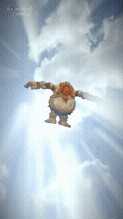 A Cartoon Character With A Beard Is Flying In The Sky GIF
