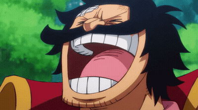 A Cartoon Character With A Beard Is Laughing With His Mouth Open GIF