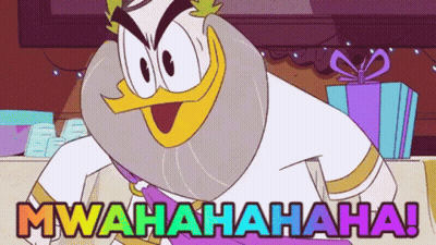 A Cartoon Character With A Beard Is Laughing With The Words Mwahahahaha GIF