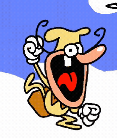 A Cartoon Character With A Big Mouth And A Red Heart On It GIF