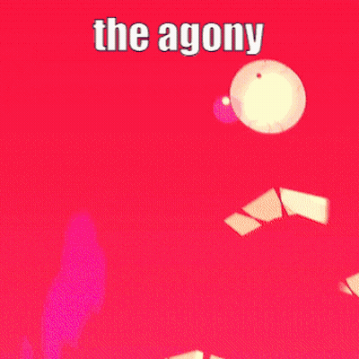 A Cartoon Character With A Big Mouth And The Words The Agony Written On It GIF