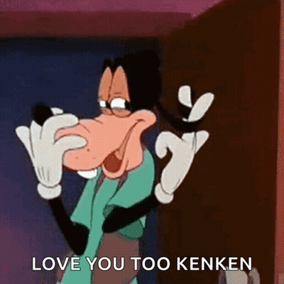 A Cartoon Character With A Big Nose Is Saying Love You Too Kenken GIF