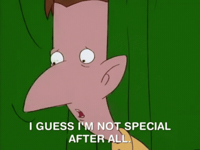 A Cartoon Character With A Big Nose Says I Guess I 'M Not Special After All . GIF