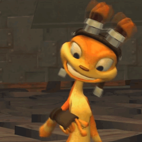 A Cartoon Character With A Big Smile On His Face Is Waving GIF