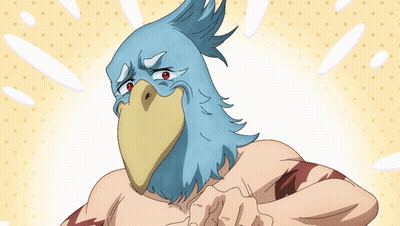 A Cartoon Character With A Bird Mask On His Head GIF