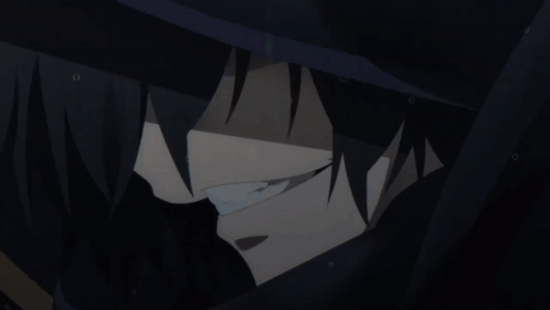 A Cartoon Character With A Black Hood And A Sword GIF
