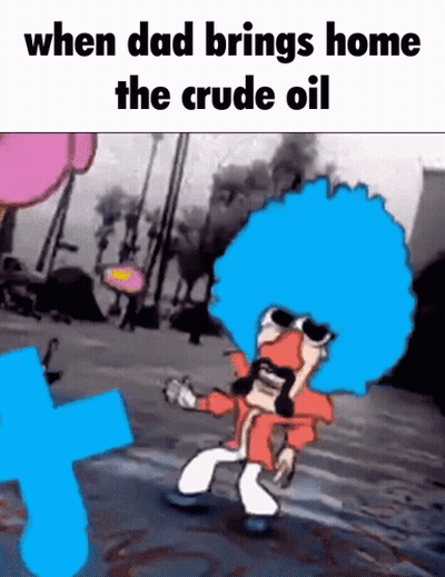 A Cartoon Character With A Blue Afro And Sunglasses Is Dancing On A Street . GIF