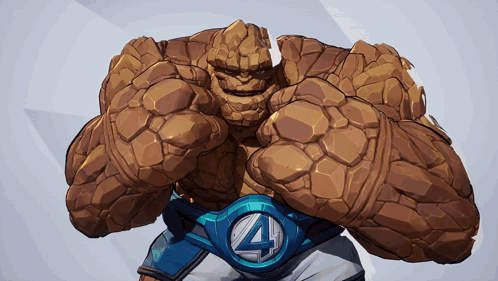 A Cartoon Character With A Blue Belt With The Number Four On It GIF