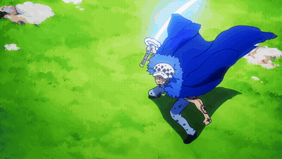 A Cartoon Character With A Blue Cape Holding A Sword GIF