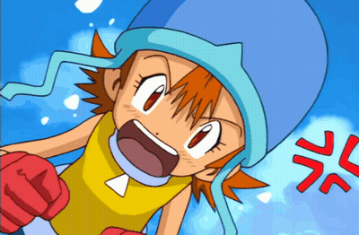 A Cartoon Character With A Blue Hat And Red Gloves Is Screaming GIF