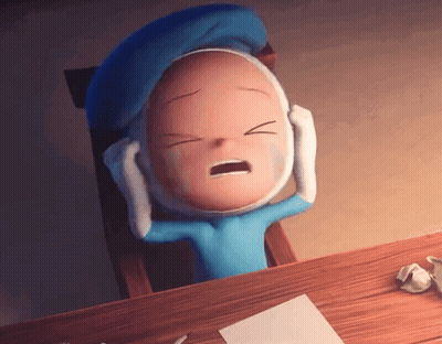 A Cartoon Character With A Blue Hat Is Crying GIF
