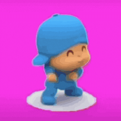 A Cartoon Character With A Blue Hat Is Standing On A White Base GIF