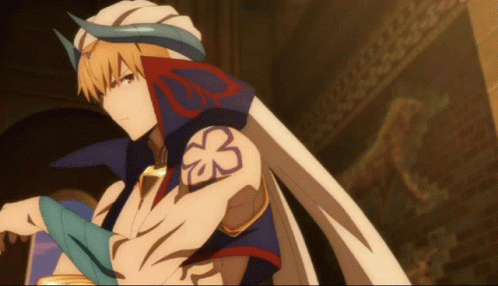 A Cartoon Character With A Blue Horn On His Head Has A Tattoo Of A Flower On His Chest GIF