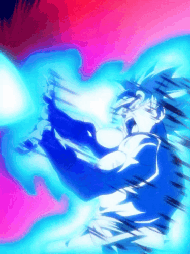 A Cartoon Character With A Blue Light Coming Out Of His Hands GIF