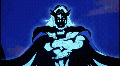 A Cartoon Character With A Blue Lightning Bolt Coming Out Of His Hand GIF