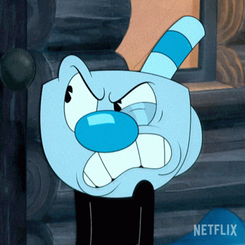 A Cartoon Character With A Blue Nose And A Netflix Logo GIF