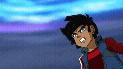 A Cartoon Character With A Blue Sky In The Background Looks Angry GIF
