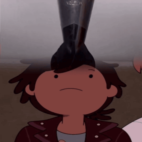 A Cartoon Character With A Bottle On His Head That Says ' Coca-Cola ' On It GIF
