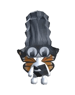 A Cartoon Character With A Butterfly Wing And Sunglasses On Sticker