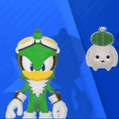 A Cartoon Character With A Cactus On Its Head GIF