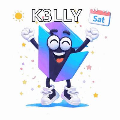 A Cartoon Character With A Calendar That Says K3lly Sat GIF