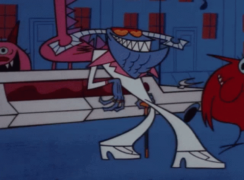 A Cartoon Character With A Cane Is Dancing GIF