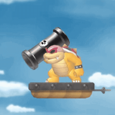 A Cartoon Character With A Cannon On Its Head GIF