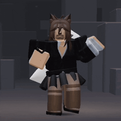 A Cartoon Character With A Cat Ear Is Holding A Briefcase And A Piece Of Paper GIF