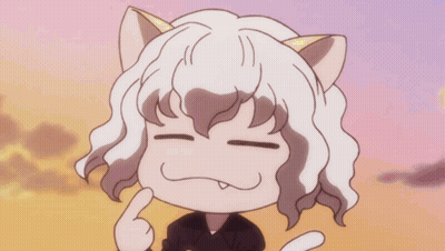 A Cartoon Character With A Cat Ear Is Making A Funny Face GIF