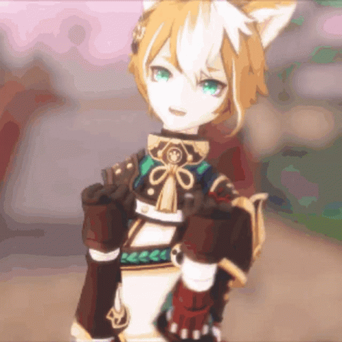 A Cartoon Character With A Cat 'S Ear On His Head GIF