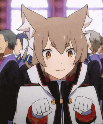 A Cartoon Character With A Cat 'S Ears And A Bow In Her Hair GIF