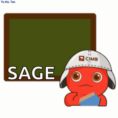 A Cartoon Character With A Cimb Hat Is Holding A Book In Front Of A Blackboard That Says Sage GIF