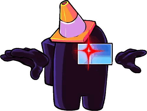 A Cartoon Character With A Cone On His Head Sticker