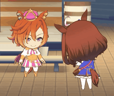 A Cartoon Character With A Crown On Her Head Stands Next To Another Character GIF