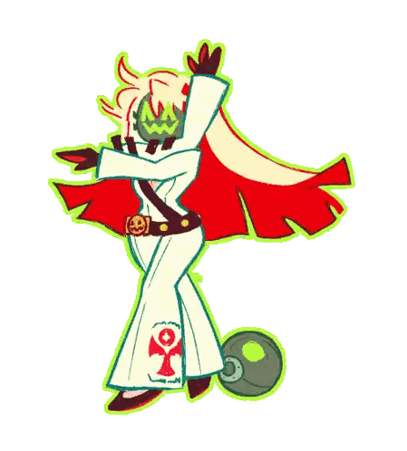 A Cartoon Character With A Crown On His Head And A Pumpkin On His Belt Sticker