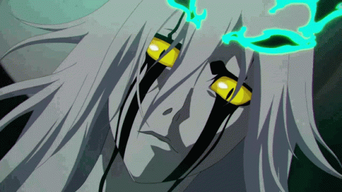 A Cartoon Character With A Crown On His Head And Yellow Eyes GIF