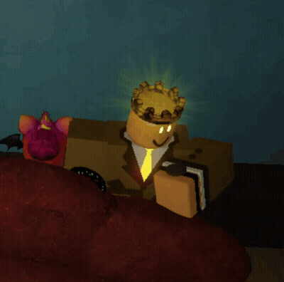 a cartoon character with a crown on his head is sitting on a couch