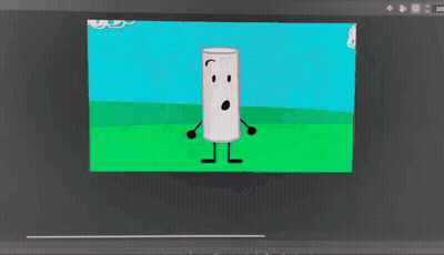 A Cartoon Character With A Face And Arms And Legs Is Dancing On A Screen . GIF