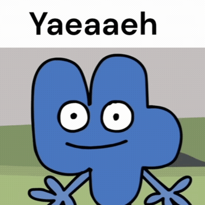 A Cartoon Character With A Face And The Words Yaeaaeh Below It GIF