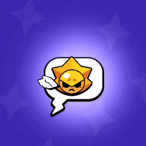 A Cartoon Character With A Fist In A Speech Bubble On A Blue Background . GIF