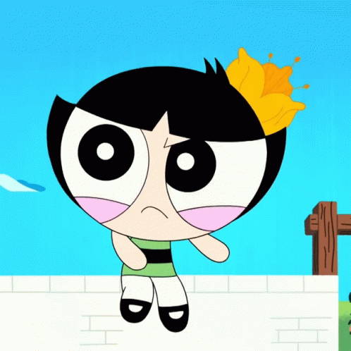 A Cartoon Character With A Flower In Her Hair Looks Angry GIF