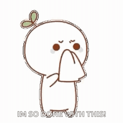 A Cartoon Character With A Flower In His Hair Is Covering His Mouth With A Napkin . GIF
