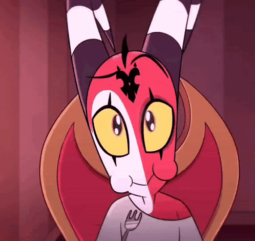 Cartoon Character With Fork In Mouth GIF